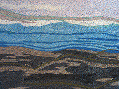 Crossing by Lynn Harrigan - cotton and silk thread on cotton fabric