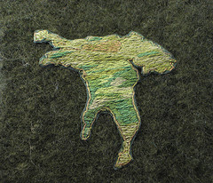 Green Lake Huron by Lynn Harrigan - cotton thread on wool felt 
